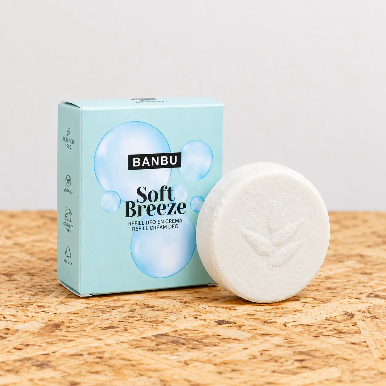pastilla de recambio de desodorante en crema sin aluminio ni perfume