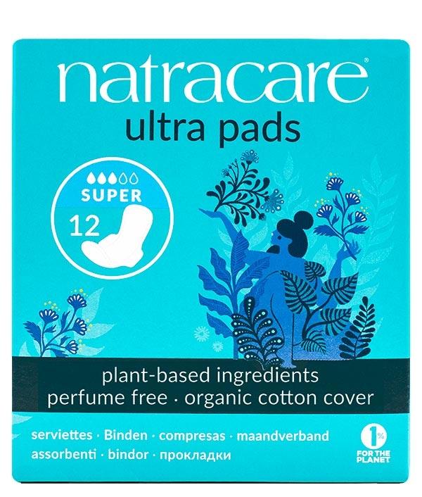 compresas-algodon-organico-natracare-ultra-super compresa Ultra Super de algodón orgánico con alas para flujo abundante